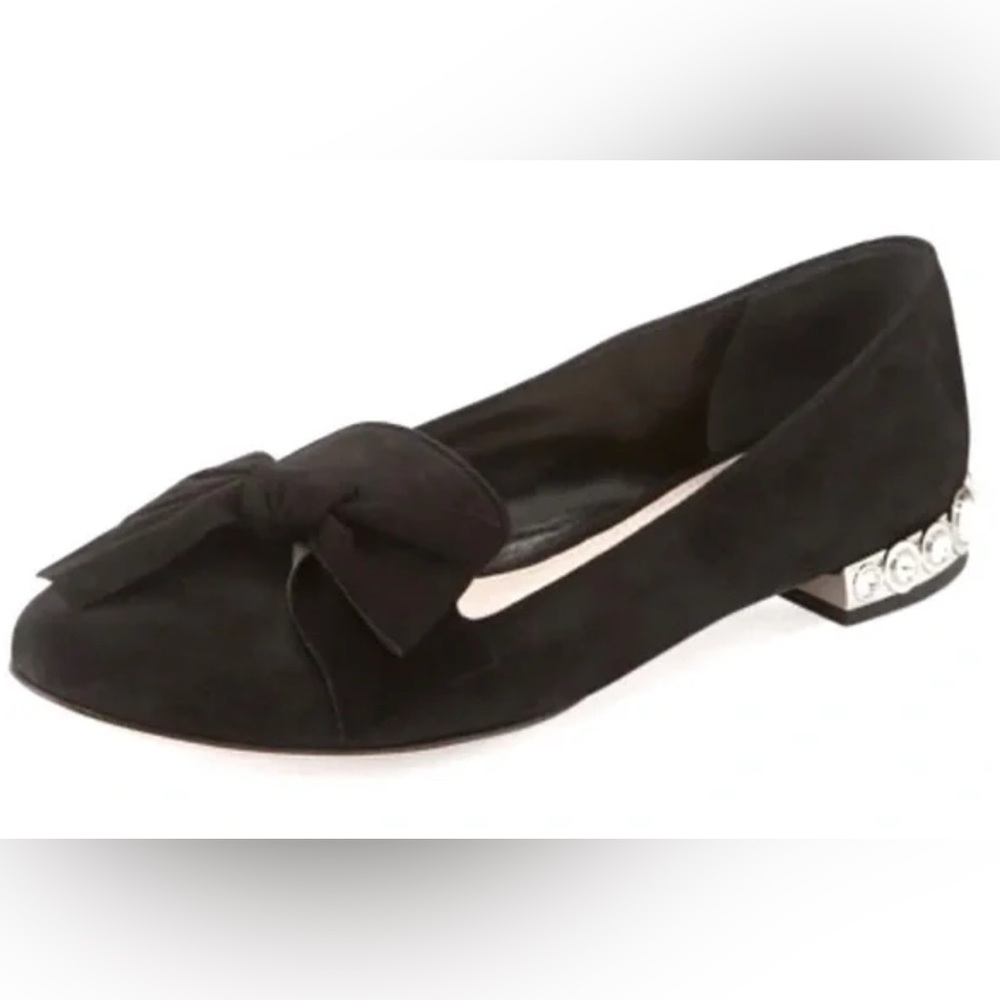 Miu Miu Velvet Bow Flats - Picture 4 of 6